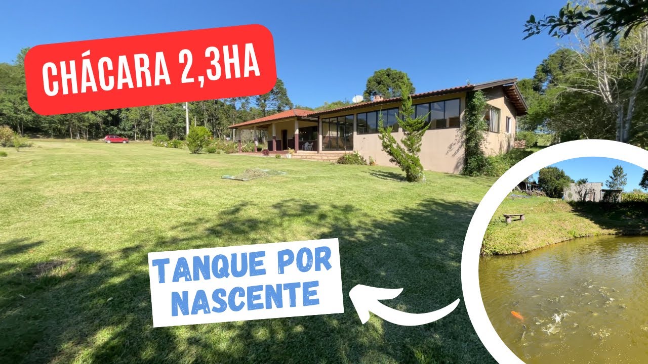 CHÁCARA 2,3ha | 2 CASAS BOAS, TANQUE PEIXE, ÁREA DE PLANTAÇÃO | ACEITA PERMUTA