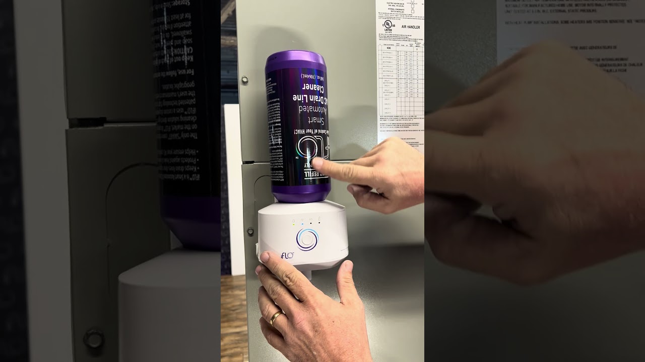How to install your iFLO bottle  #airhandler #cleaning #diy #drainclogremover #acclog #drainline