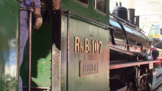 preview picture of video 'Die Dampflok 107 RhB G 4/5 Albula in Chur Schmalspur Schlepptenderlokomotive'
