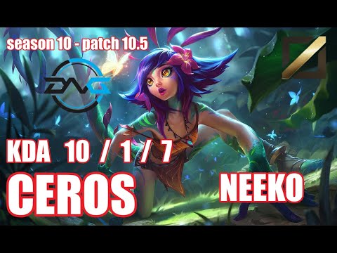 【韓国サーバー/D2】DFM CEROS ニーコ(Neeko) VS カタリナ(Katarina) MID - Patch10.5 KR Ranked【LOL】