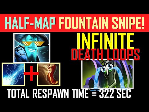 New META ! Storm Spirit Half-Map Fountain Snipe - Infinite Death Loops!