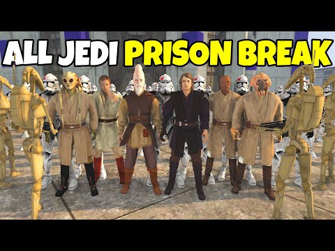 ALL Jedi Masters PRISON ESCAPE! - Men of War: Star Wars Mod Battle Simulator