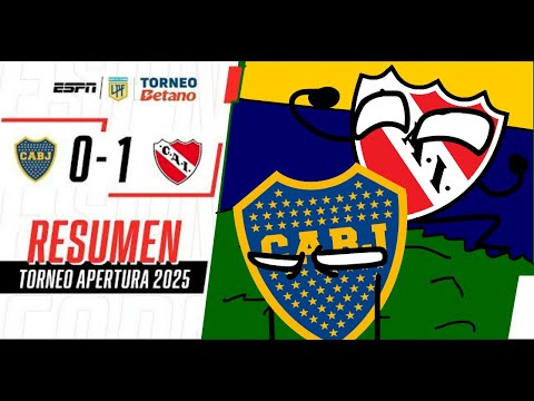 Boca 0 - 1 Indepediente |Torneo Apertura 2025| #futbol #humor #animation