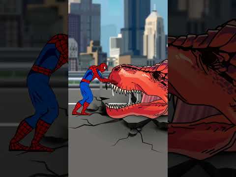 Spider Man Rescue Hulk from Dinosaur Funny Animation The Best Laugh