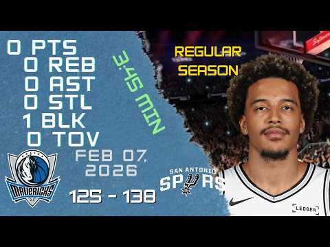 Jeremy Sochan Player Full High Lowlights vs MAVERICKS 07 02 2026 NBA REGULAR SEASON Game