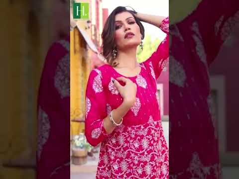 Hirwa Karishma Heavy Rayon Slub Wholesale Anarkali Kurti Catalog – product video thumbnail