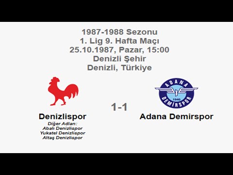 Denizlispor 1-1 Adana Demirspor [HD] 25.10.1987 - 1987-1988 Turkish 1st League Matchday 9