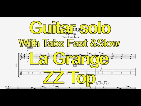 La Grange -  ZZ Top - Guitar Solo - Lesson with tabs fast&slow