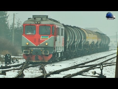 LDE2100 60-0970-3 & Marfar CFR MARFĂ Freight Train in Gara Marghita Station - 11 January 2020