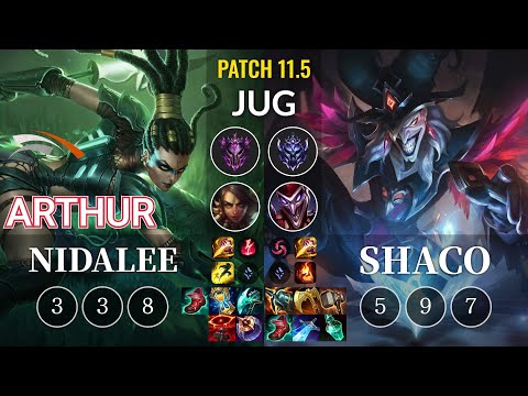 HLE Arthur Nidalee vs Shaco Jungle - KR Patch 11.5