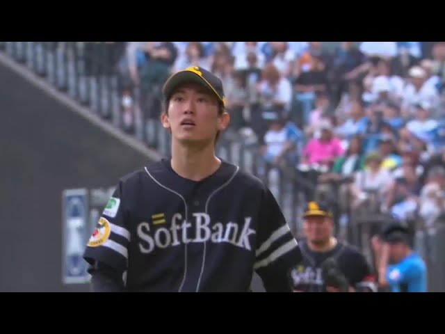 【6回裏】最後は2者連続三振!! ホークス・大津亮介 6回108球9奪三振1失点の好投!!  2024年7月13日 北海道日本ハムファイターズ 対 福岡ソフトバンクホークス