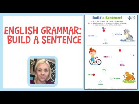 Sentence Building | English Grammar for 1st Grade | Kids Academy