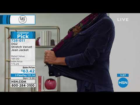 DG2 by Diane Gilman Stretch Velvet Jean Jacket