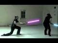 Blue VS Purple Lightsaber Fight