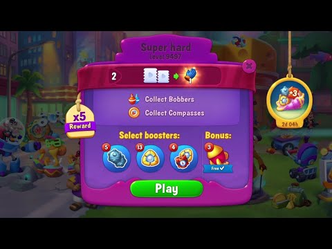 @Fishdom Super Hard Level 9497 - Special Level 9499 Challenge, Bright Lights Level 3 Unlocked