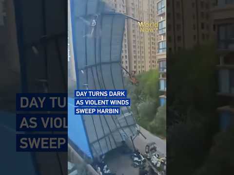 Day turns dark as violent winds sweep Harbin #worldnow