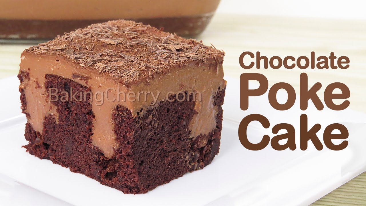 CHOCOLATE PUDDING POKE CAKE | Easy DIY Dessert Recipe | How to Make Chocolate Cake | Baking Cherry