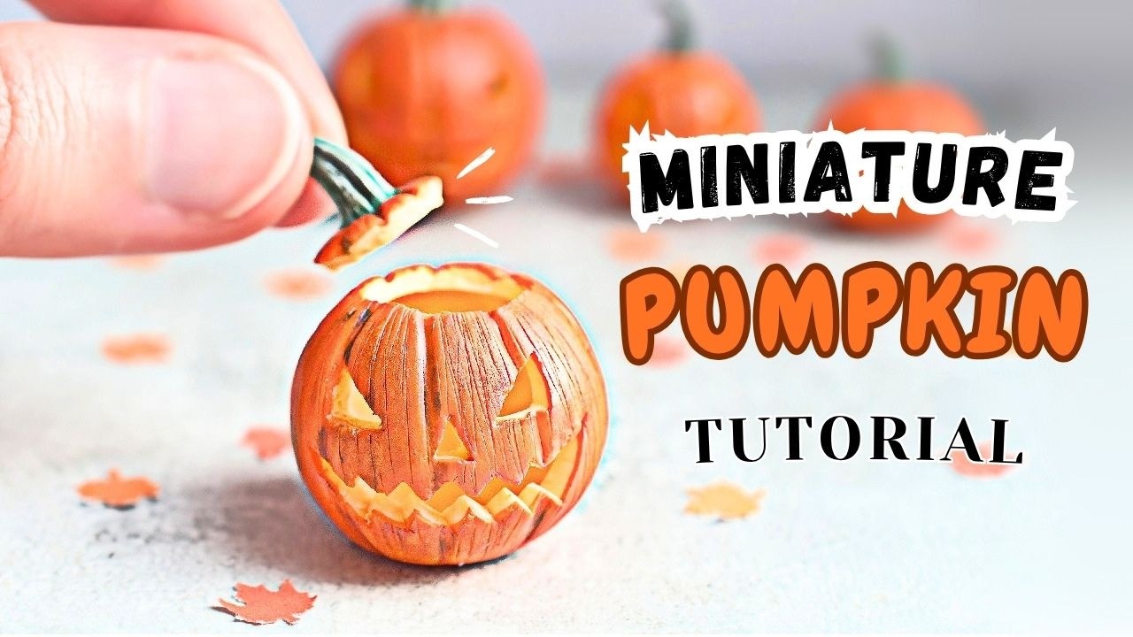 Miniature Halloween Pumpkin 🎃 | Polymer Clay DIY Jack-o'-Lantern Tutorial