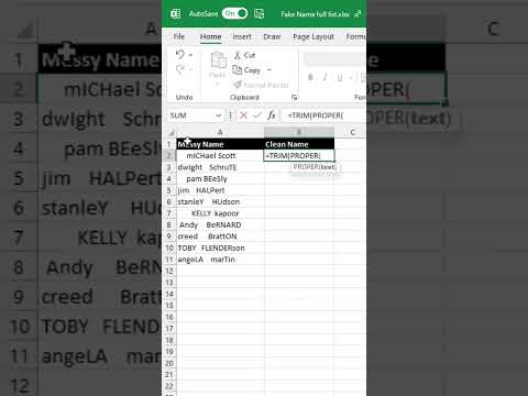 Excel Guide: Mastering TRIM & PROPER Functions Excel Guide: Mastering TRIM & PROPER Functions