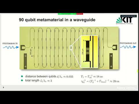 Qubit array in a waveguide