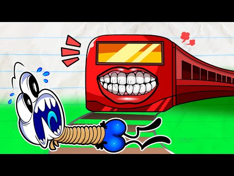 "Train Damage"  | Pencilmation Cartoons!