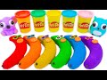 Oddly Satisfying Rainbow Cute Banana With Kinetic Sand Cutting ASMR Kinetic Sand ASMR