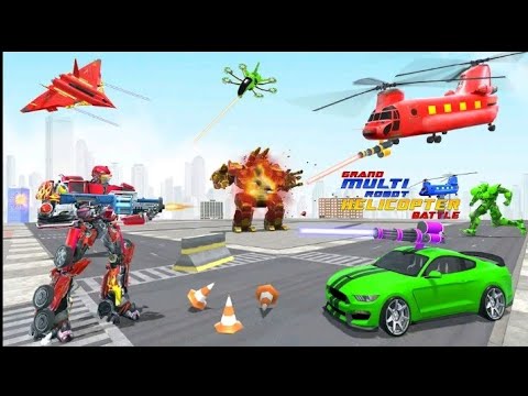 Helicopter Robot car Transformation || Robot Lion Transform || Chari Games