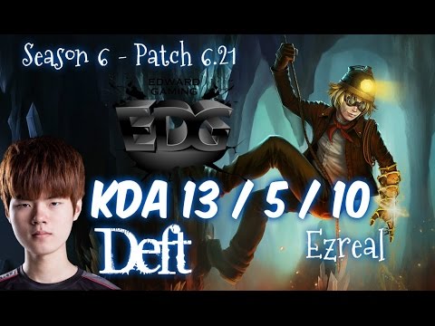EDG Deft EZREAL vs JHIN ADC - Patch 6.21 KR Ranked