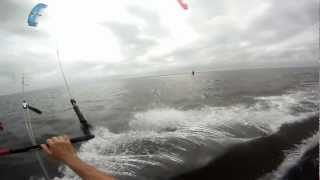 Windwing New 3G Batwing Kites on the water at Kite Island LBI NJ
