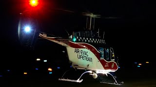 Night Takeoff, Up Close Views: BELL-206, R-44, H130 And more PDK Airport
