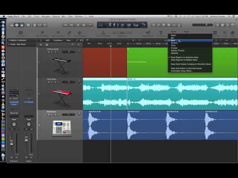 Logic Pro X - Video Tutorial 13 - Drag Modes (Overlap, No Overlap, X-Fade, Shuffle) and Nudge Values