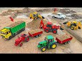 JCB Tractor Cartoon Video JCB 5CX Loading Sand Tata Truck Swaraj New Holland Tractor ZR Toys