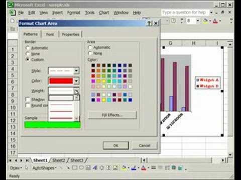 Format the Area and Legend of a Chart in Excel -...