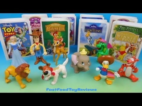 1997 WALT DISNEYS MASTERPIECE COLLECTION SET OF 9 McDONALD'S HAPPY MEAL COLLECTORS TOYS VIDEO REVIEW