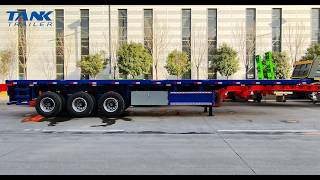 جديدة العربات نصف المقطورة عربة مقطورة مسطحة Tank TANK Brand New Tri Axles 40 Foot 12.5 Meters Flatbed Semi Traile | صورة 4 - Autoline