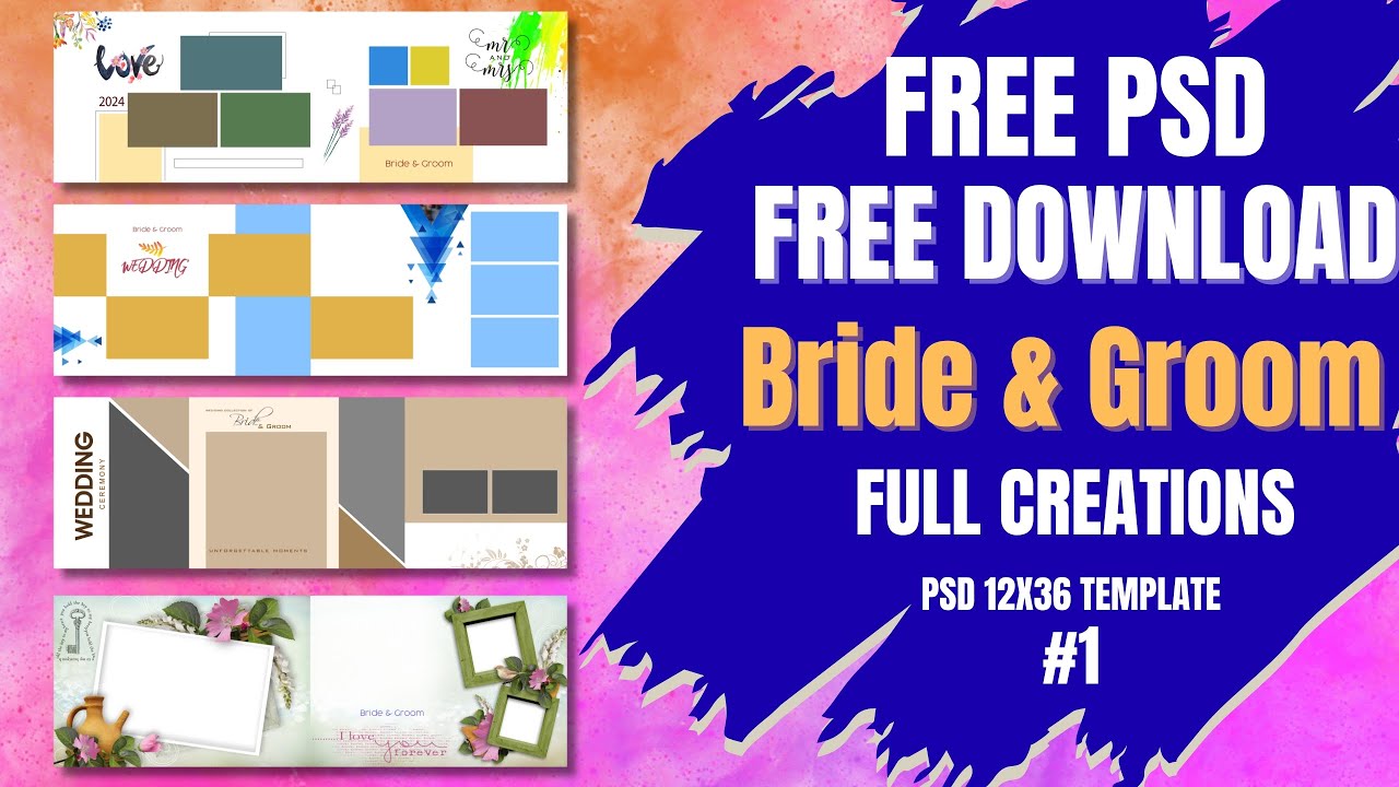 Bride & Groom 10 PSD Bundle FREE Download | Wedding Editing PSD Templates | High Quality PSD Files