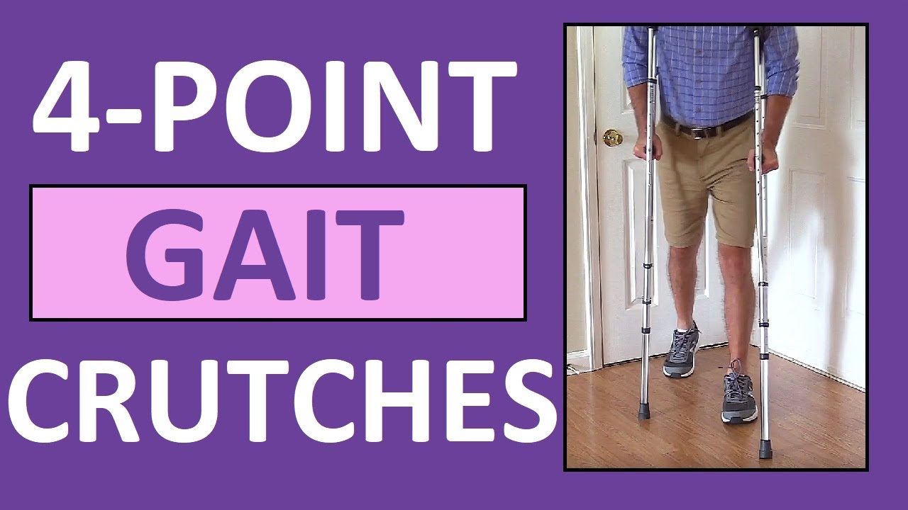 4-Point Gait Crutches Walking Pattern Demonstration Nursing Skill