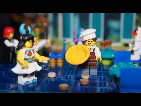 Das neue Hotel bekommt ein Restaurant und ein Dojo - Lego Space City (118)