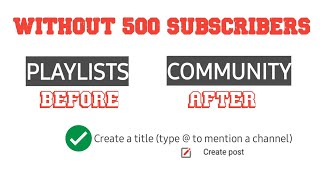 How to get community tab on youtube with 0 subscribers