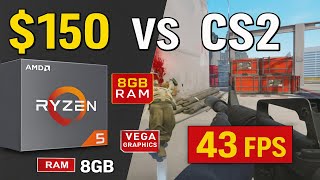 CS2 on a $150 Budget PC – Ryzen 5 2400G + No GPU Test in 2025!