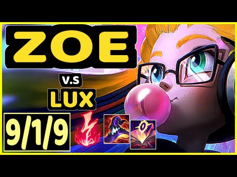 TINOWNS (ZOE) vs LUX - 9/1/9 KDA MID CHALLENGER GAMEPLAY - BR