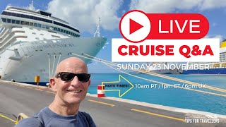 Cruise Q&A Live: Sunday 23 November (10am PT/ 1pm ET/ 6pm UK)