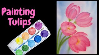 How to Paint Watercolor Tulips in Just 10 Minutes | Quick & Easy Tutorial 🌷