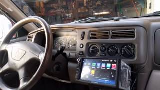 Android Double DIN audio deck (android) in 2000 Mitsubishi Montero Sport with Infinity audio.