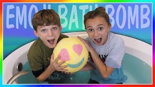 WORLD'S LARGEST EMOJI BATH BOMB CHALLENGE! | We Are The Davises