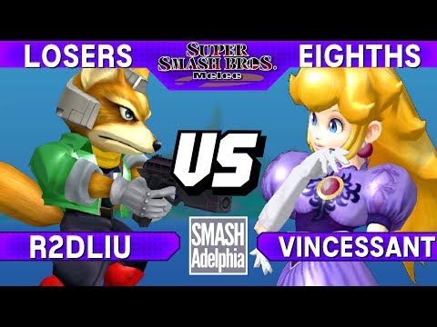 Smash Melee - R2DLiu (Fox) vs Vincessant (Peach) - SMASHADELPHIA 2017 Losers Eighths