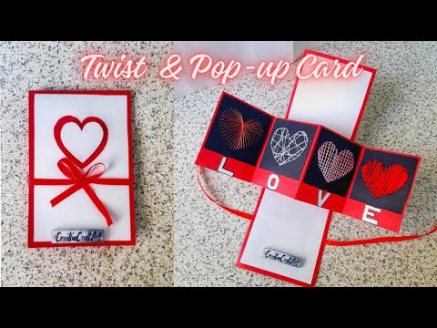 Tutorial #81  l Twist & Pop up Card l Thread Heart l @CreativeCraftArt