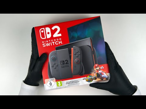 Unboxing The Nintendo Switch 2 Console + Mario Kart World - ASMR