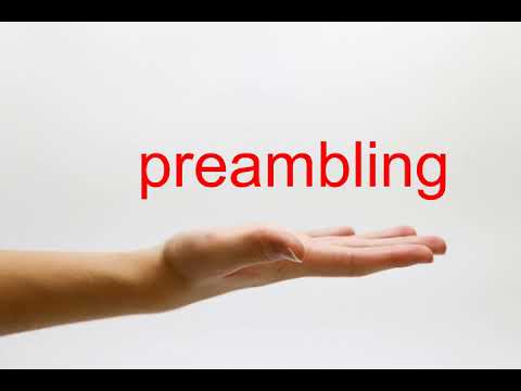 How to Pronounce preambling - American English