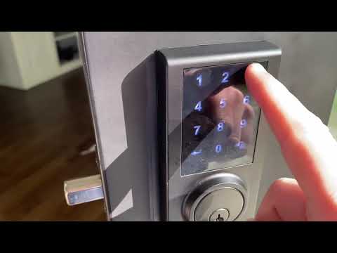 Amazon Basics Grade 3 Electronic Touchscreen Deadbolt Door Lock with Passage Lever - Matte Black